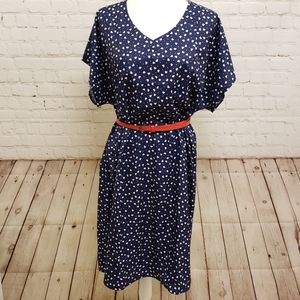 Blue with White Hearts Dress Plus sz 3X
